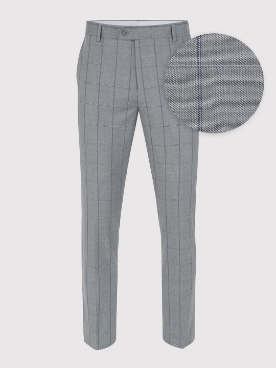 Zdjęcie produktu PAKO LORENTE – Szare spodnie garniturowe w kratę Windowpane