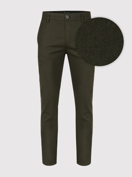 Zdjęcie produktu PAKO LORENTE – Zielone spodnie męskie o kroju Slim Fit