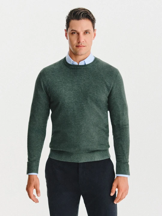 Zdjęcie produktu PAKO LORENTE – Zielony sweter męski o-neck