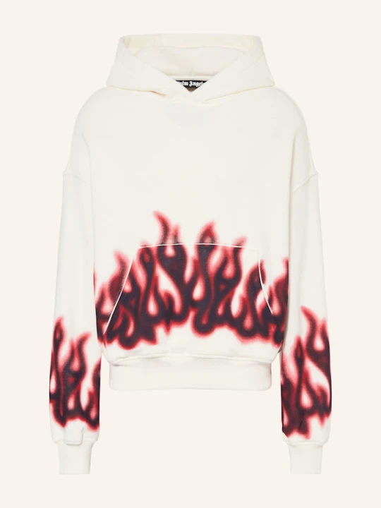 Zdjęcie produktu Palm Angels Bluza Z Kapturem Oversize Flames weiss ECRU