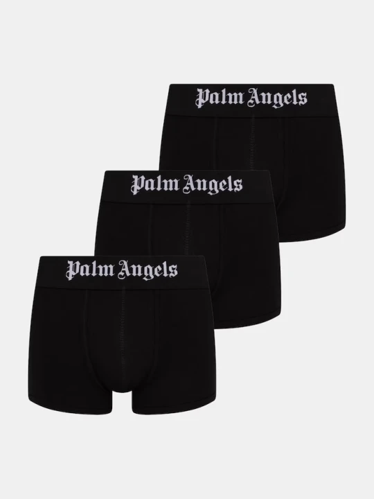 Zdjęcie produktu Palm Angels bokserki dopasowane męskie bawełniane z elastanem 3-pack czarny