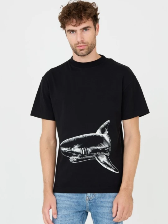 Zdjęcie produktu PALM ANGELS Czarny męski t-shirt Broken Shark Classic Tee, Rozmiar M