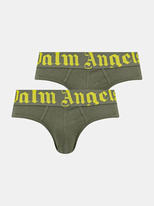 Zdjęcie produktu Palm Angels slipy męskie z bawełną 2-pack zielony