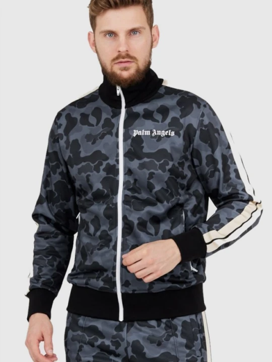 Zdjęcie produktu PALM ANGELS Szara bluza męska w moro, Rozmiar XS