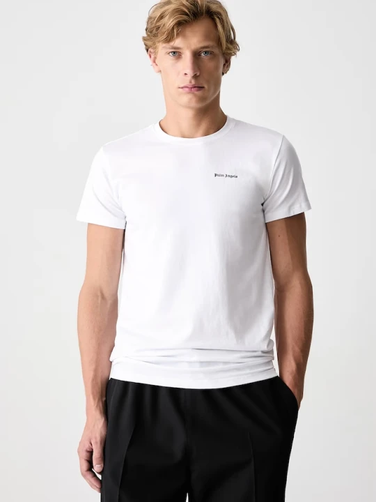 Zdjęcie produktu Palm Angels T-shirt basic damski bawełniany z elastanem biały