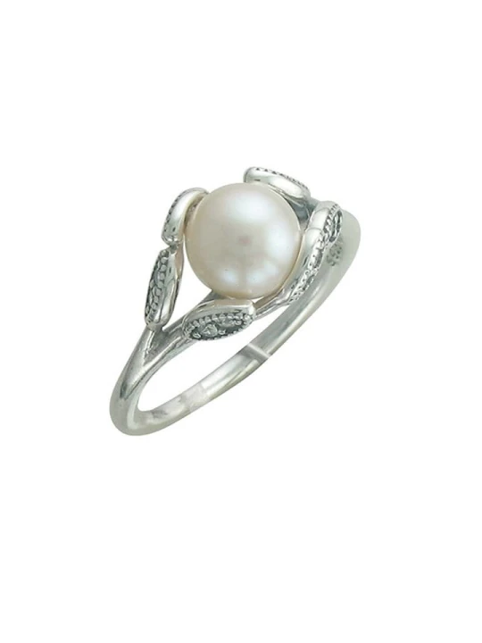 Zdjęcie produktu Pandora Srebrny pierścionek z perłą i cyrkoniami rozmiar: 50