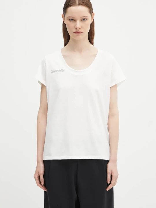 Zdjęcie produktu Pangaia t-shirt bawełniany Lightweight Scoop Neck T-Shirt biały