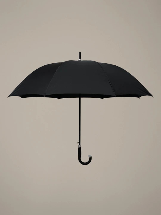Zdjęcie produktu Parasol Długi Czarny z Profilowaną Rączką Półautomatyczny Lancerto