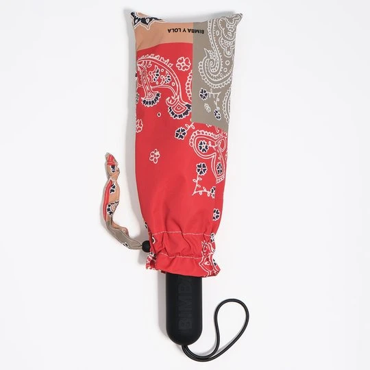 Zdjęcie produktu Parasol nadruk patchwork paisley BIMBA Y LOLA czerwony