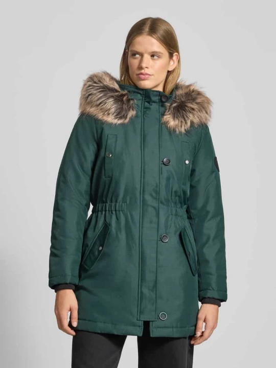 Zdjęcie produktu Parka kroju shaped fit z naszywką z logo model ‘IRIS’ Only Ciemnozielony