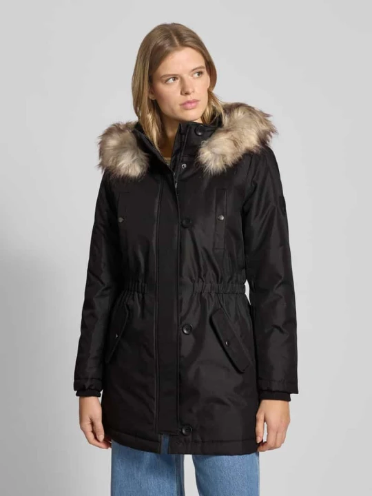 Zdjęcie produktu Parka kroju shaped fit z naszywką z logo model ‘IRIS’ Only Metaliczny czarny