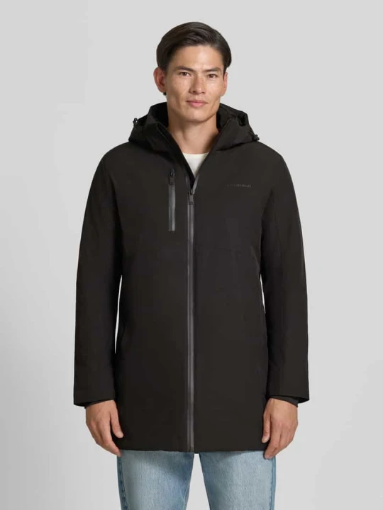 Zdjęcie produktu parka o kroju regular fit z nadrukiem z logo lindbergh Czarny