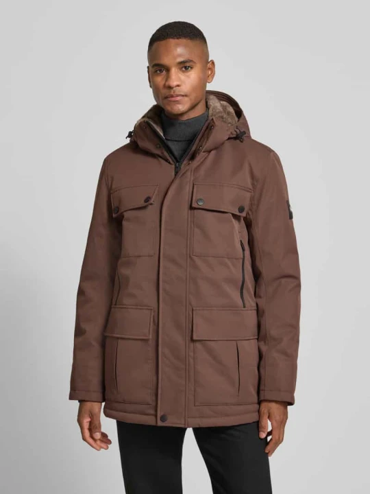 Zdjęcie produktu Parka o kroju regular fit z podszewką kaptura ze sztucznego futra Tom Tailor Średniobrązowy