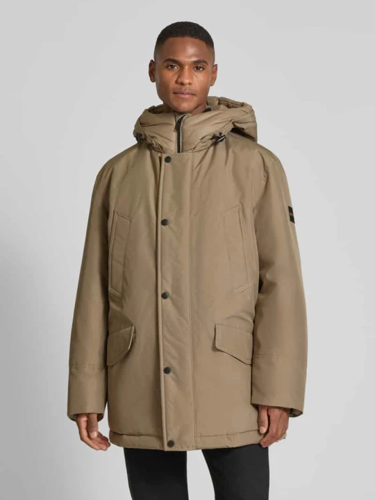 Zdjęcie produktu Parka o kroju relaxed fit z kapturem model ‘OSIASS1’ Boss Oliwkowy