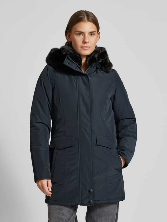 Zdjęcie produktu Parka taliowana z obszyciem ze sztucznego futra model ‘STAVANGER’ Wellensteyn Granatowy