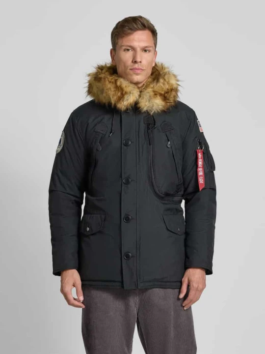 Zdjęcie produktu Parka z detalami z logo Alpha Industries Antracytowy