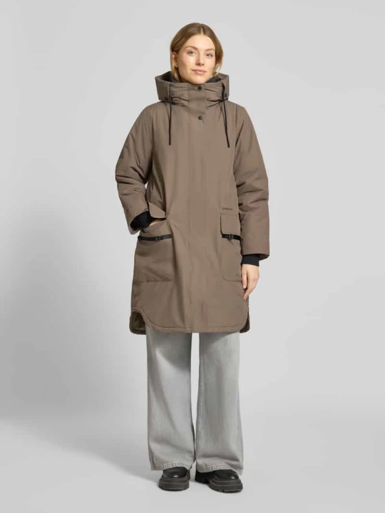 Zdjęcie produktu Parka z kapturem i kieszeniami z patką model „AIKO” Didriksons Błotnisty