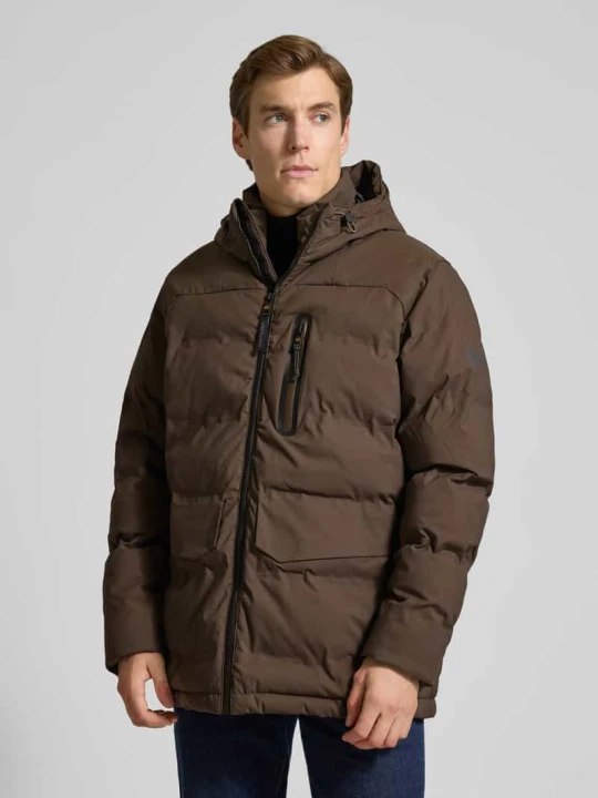 Zdjęcie produktu Parka z kapturem i kieszeniami z patką model ‘TEXXXACTIVE’ Camel Active Ciemnobrązowy