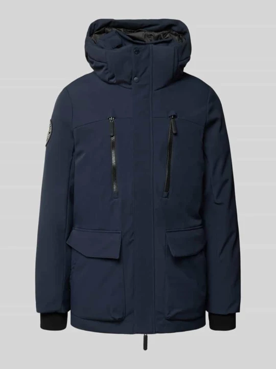 Zdjęcie produktu Parka z kapturem i kieszeniami z patką Superdry Granatowy