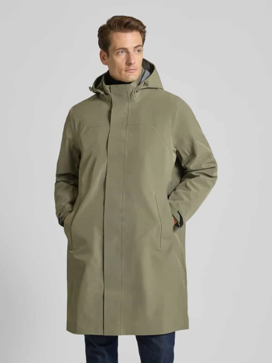 Zdjęcie produktu Parka z kapturem i patkami na rękawach Calvin Klein Oliwkowy