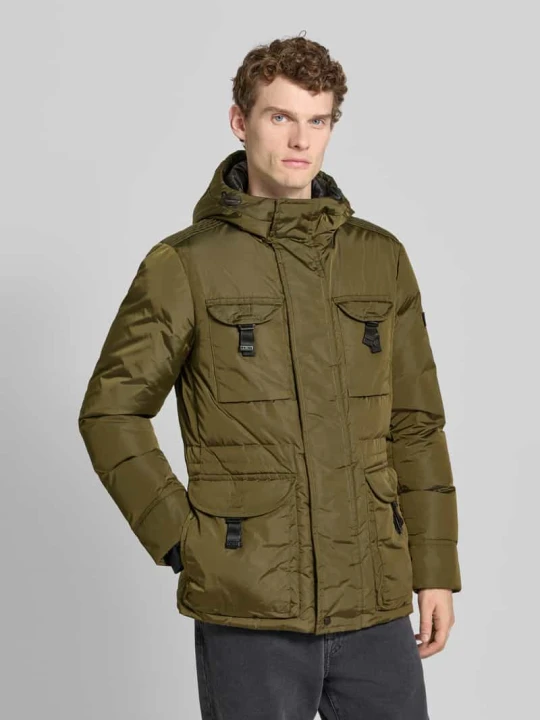 Zdjęcie produktu Parka z ukrytym zamkiem błyskawicznym model „Aiptek” Peuterey Khaki melanż