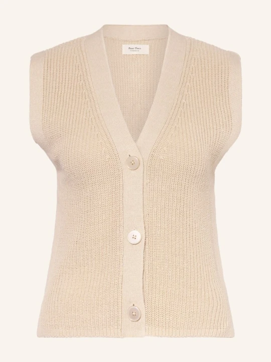 Zdjęcie produktu Part Two Kamizelka Z Dzianiny Z Dodatkiem Lnu beige JASNOBRĄZOWY