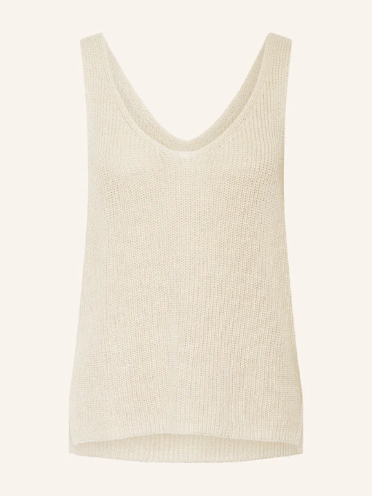 Zdjęcie produktu Part Two Top Z Dzianiny Rebeccapw Z Lnem beige