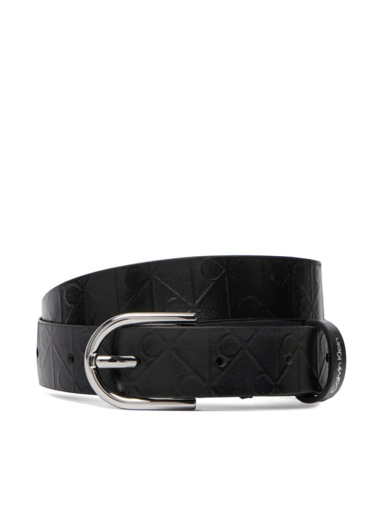 Zdjęcie produktu Pasek Damski Calvin Klein Round Buckle Debossed LV04F7143G Czarny