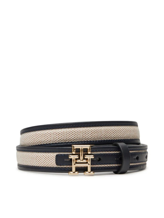 Zdjęcie produktu Pasek Damski Tommy Hilfiger Th Logo 2.5 Canvas AW0AW17249 Granatowy