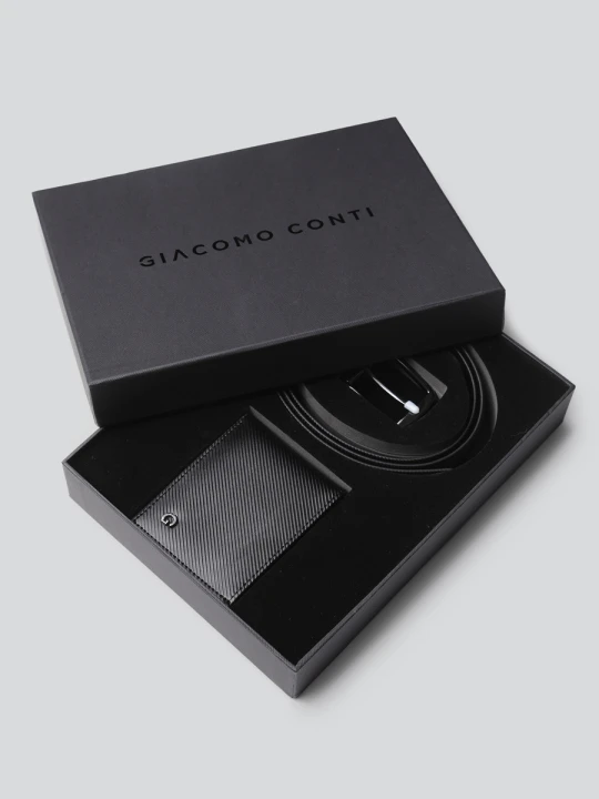 Zdjęcie produktu Pasek plus portfel - zestaw 04001B90BRA Giacomo Conti czarny