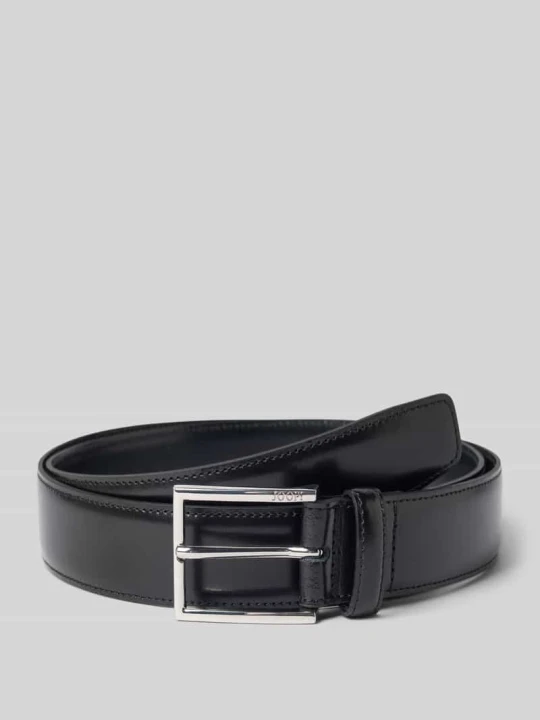 Zdjęcie produktu Pasek skórzany męski JOOP! Collection; Skóra naturalna; Sprzączka; Wytłaczane logo; Pikowanie; Szerokość w rozmiarze 90: 3 cm Czarny