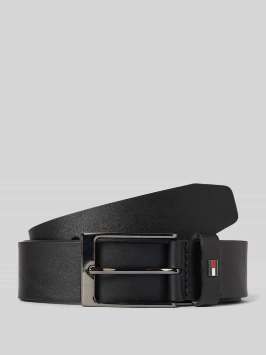 Zdjęcie produktu Pasek skórzany z aplikacją z logo model ‘LAYTON’ Tommy Hilfiger Czarny
