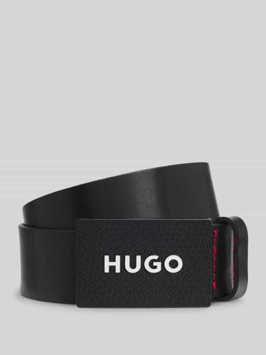 Zdjęcie produktu Pasek skórzany z klamrą model ‘GILAO-Z’ Hugo Czarny