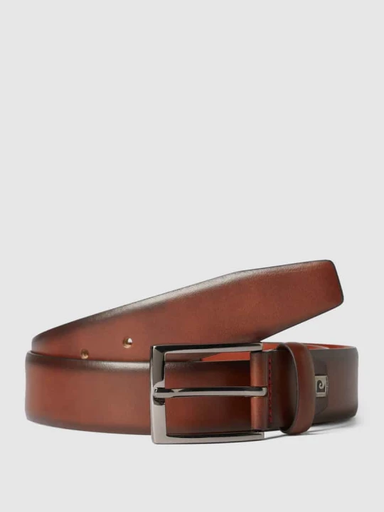 Zdjęcie produktu Pasek skórzany ze sprzączką Pierre Cardin Koniakowy