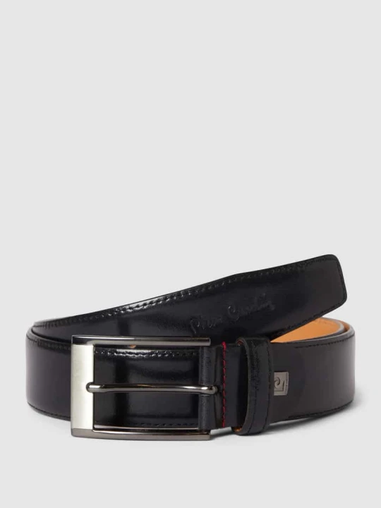 Zdjęcie produktu Pasek skórzany ze sprzączką Pierre Cardin Czarny