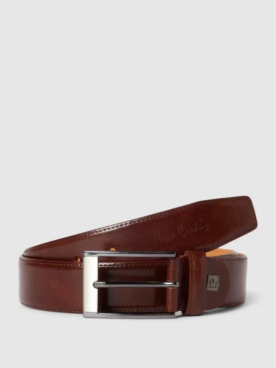 Zdjęcie produktu Pasek skórzany ze sprzączką Pierre Cardin Średniobrązowy