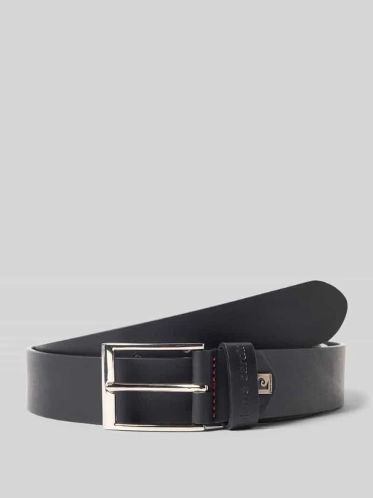 Zdjęcie produktu Pasek skórzany ze sprzączką Pierre Cardin Czarny