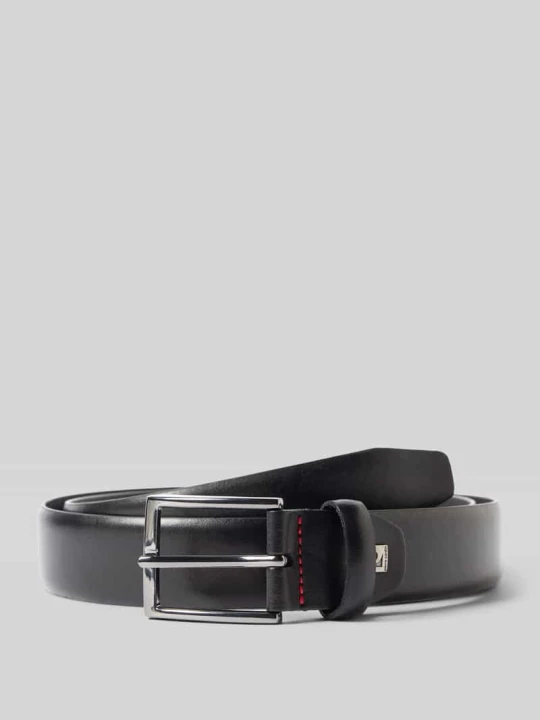 Zdjęcie produktu Pasek skórzany ze sprzączką Pierre Cardin Czarny