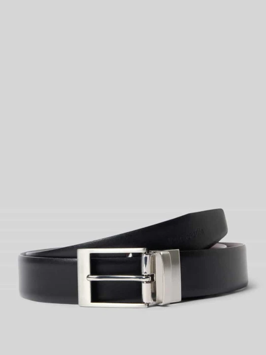 Zdjęcie produktu Pasek skórzany ze sprzączką Pierre Cardin Czarny