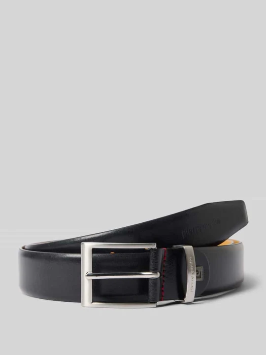 Zdjęcie produktu Pasek skórzany ze sprzączką Pierre Cardin Czarny