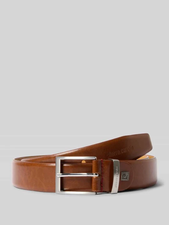 Zdjęcie produktu Pasek skórzany ze sprzączką Pierre Cardin Koniakowy
