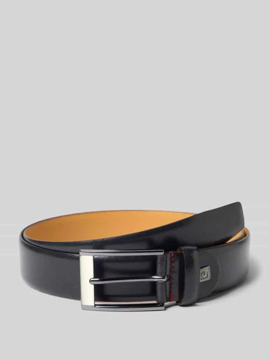 Zdjęcie produktu Pasek skórzany ze sprzączką Pierre Cardin Czarny