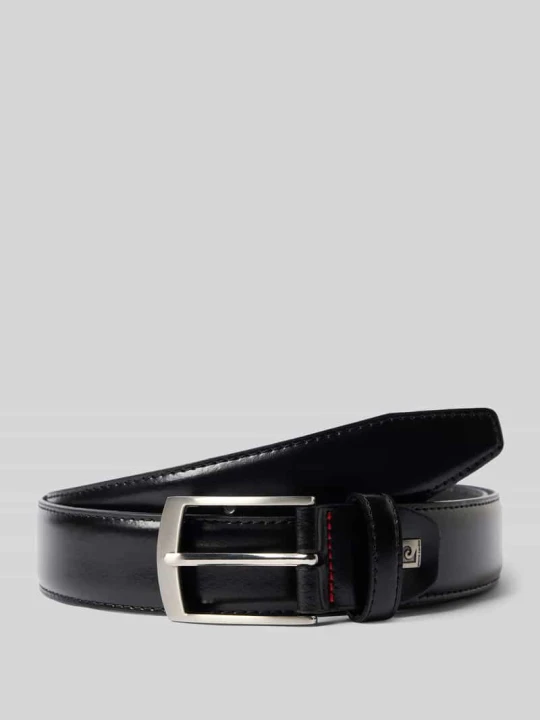 Zdjęcie produktu Pasek skórzany ze sprzączką Pierre Cardin Czarny