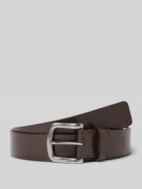 Zdjęcie produktu Pasek z detal z logo Calvin Klein Ciemnobrązowy
