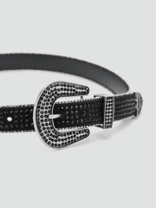 Zdjęcie produktu Pasek z kamykami strass czarny - Teen - - MANGO TEEN