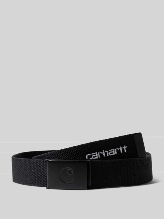 Zdjęcie produktu Pasek z materiału z wyhaftowanym logo Carhartt WIP Czarny