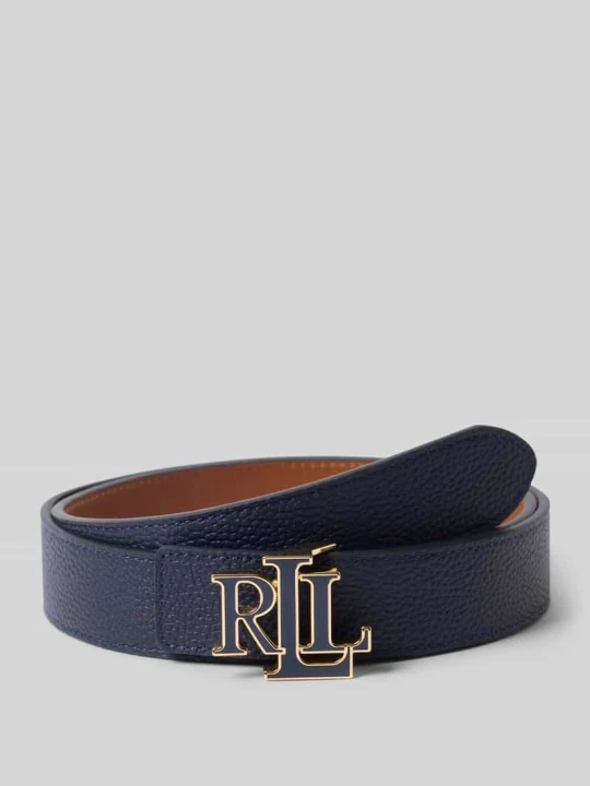 Zdjęcie produktu Pasek z naturalnej skóry bydlęcej model 'REV' Lauren Ralph Lauren Ciemnoniebieski