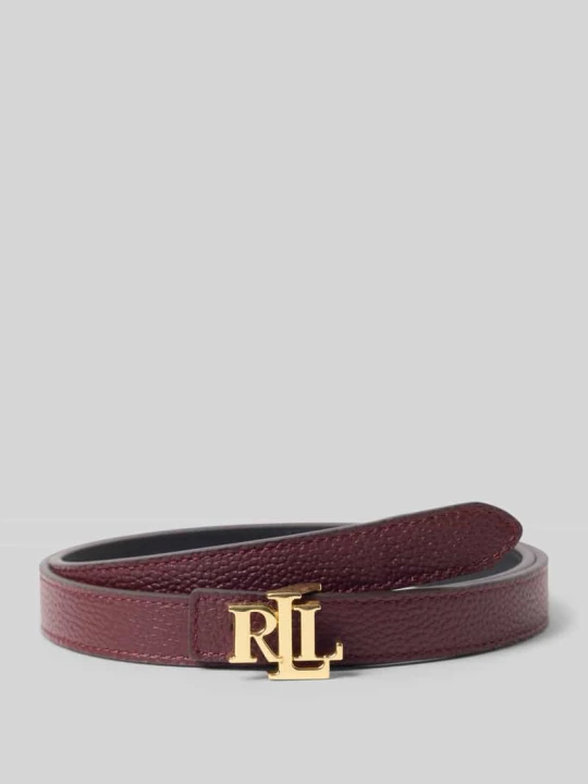 Zdjęcie produktu Pasek z naturalnej skóry bydlęcej model 'REV' Lauren Ralph Lauren Bordowy