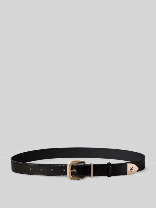 Zdjęcie produktu Pasek z naturalnej skóry model 'HW END TIP BUCKLE BELT 30' Calvin Klein Czarny