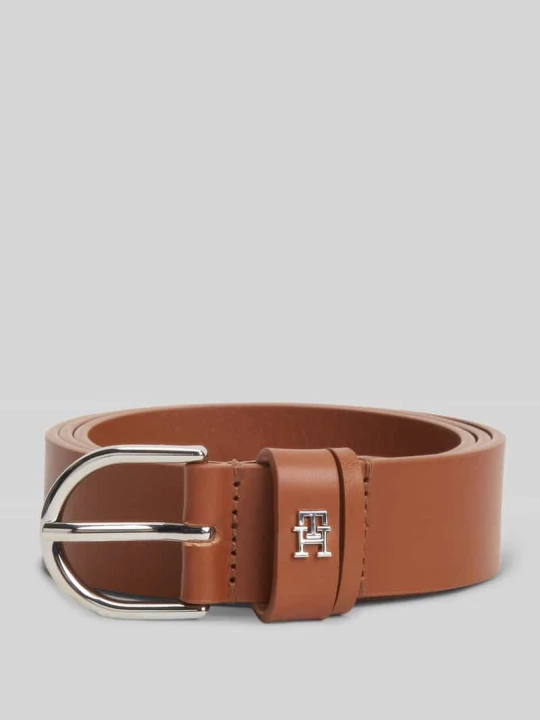 Zdjęcie produktu Pasek z naturalnej skóry z aplikacją z logo Tommy Hilfiger Koniakowy
